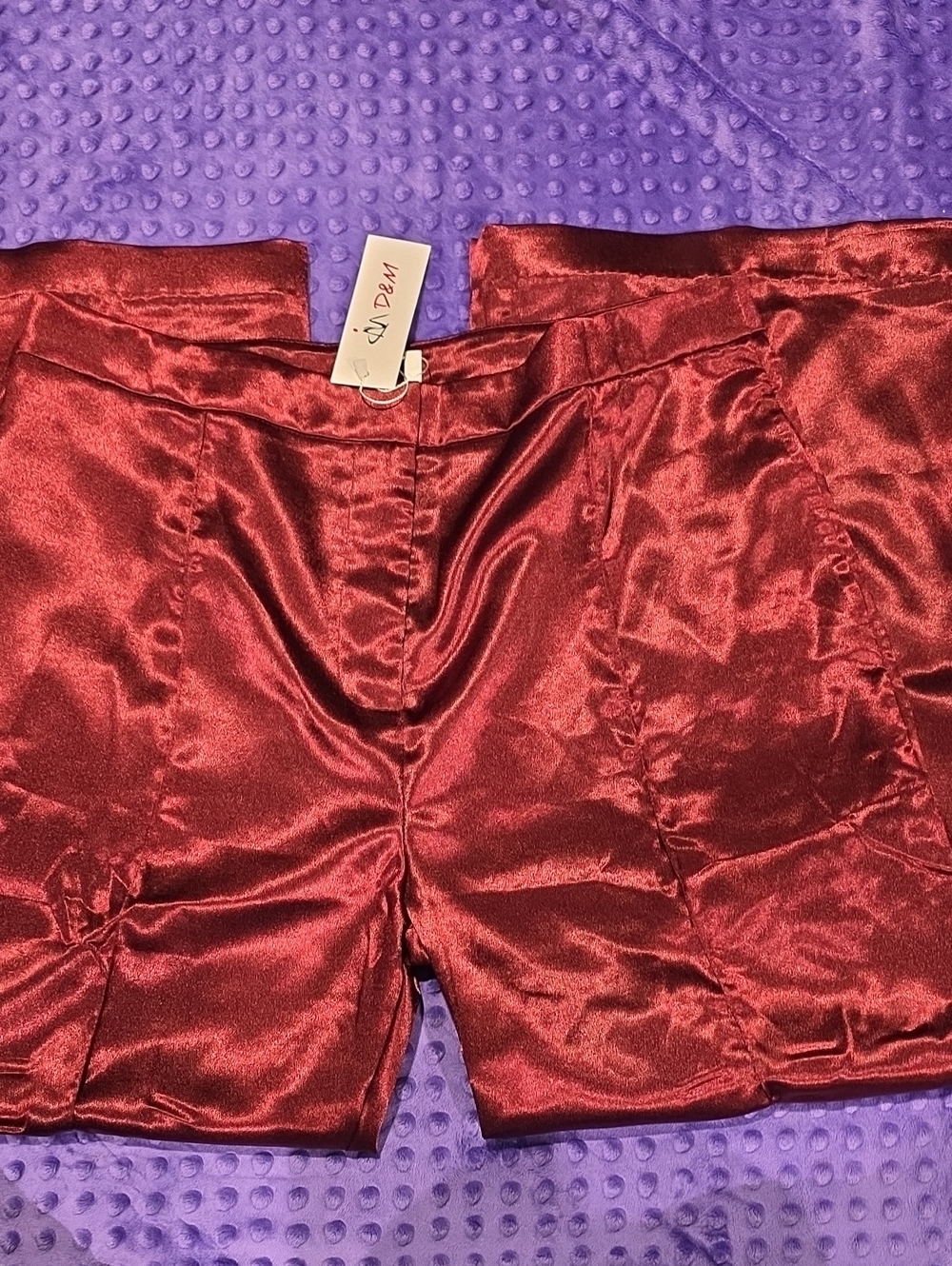 Satin Women’s Pants in Burgandy